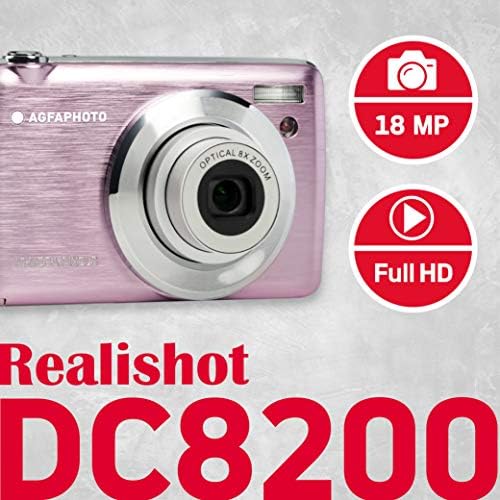 AGFA Photo Realishot DC8200 - Appareil Photo Numérique Compact Cam 18MP, Vidéo Full HD, Zoom 8X - Batterie Lithium et Carte SD 16GB – Image 2